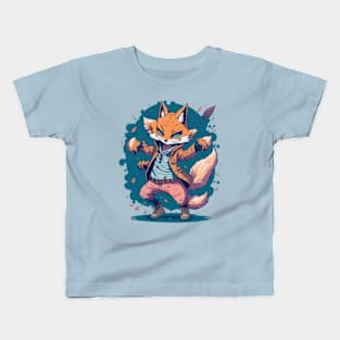 Hip Hop Dancing Fox Kids T-Shirt